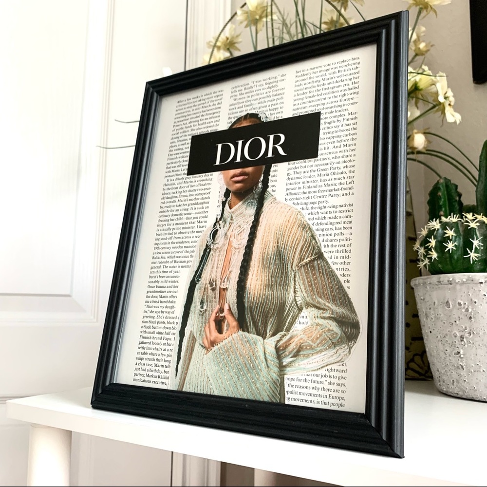 Christian Dior Editorial Wall Art Neutral Knit Fashion Chic Decor